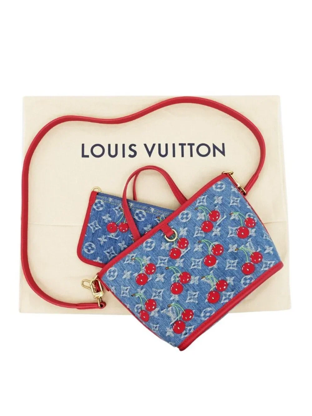 Louis Vuitton Neverfull Inside Out BB LV x Takashi Murakami Handbag Blue